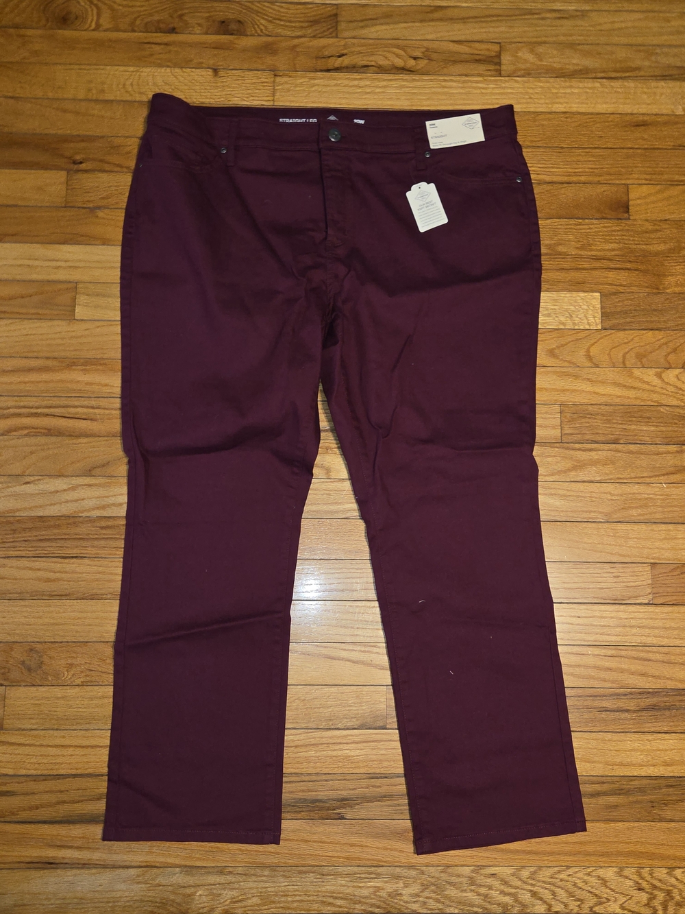 St. John's Bay Women's Burgundy Straight-Leg Jeans